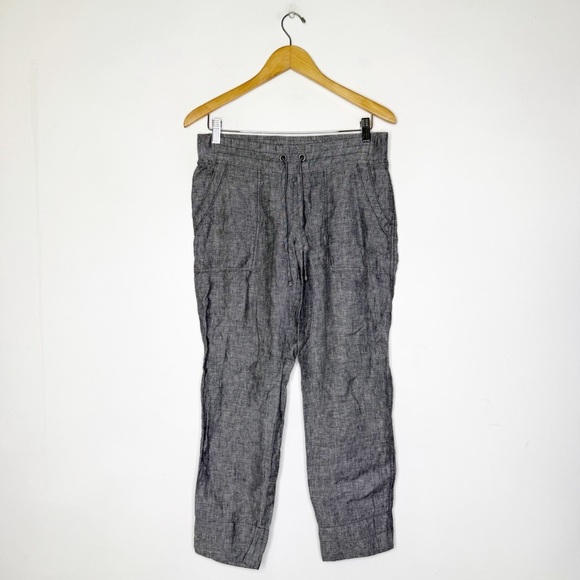 Athleta Gray Ankle Linen Casual Loose Pants Women’s Size 4 - Picture 1 of 8